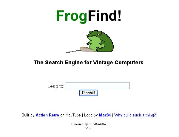 Скриншот сайта FrogFind