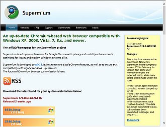 Скриншот сайта Supermium Web Browser